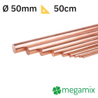 Rézrúd Φ50mm 50cm