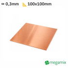 Rézlemez 0,3mm mérete 100x100mm
