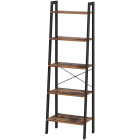 Könyvespolc 56x34x172cm rusztikus barna fa fém