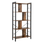 Könyvespolc 74x30x154cm rusztikus barna fa fém