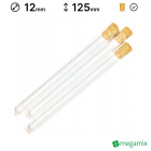 Üveg kémcsövek 125mm átmérőjű 12mm 10db