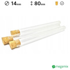 Üveg kémcsövek 80 mm átmérő 14 mm 10 db