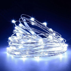Fényhuzal 20db LED körtével elemre hideg fehér színű fény