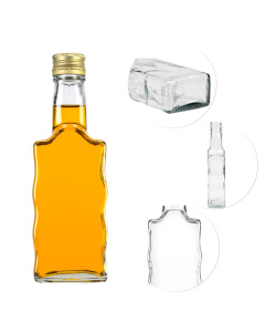 Üvegpalack 200ml 18cm WAVE