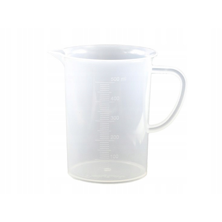 500 ml-es mérőpohár fogantyúval, dombornyomott skála, PP, 12 cm, megamix.sk