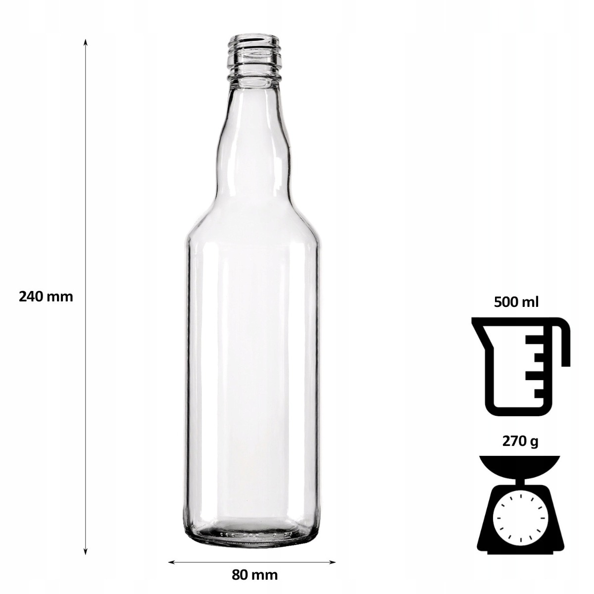 Üvegpalack 500ml 24cm MONOPOL omegamix.hu