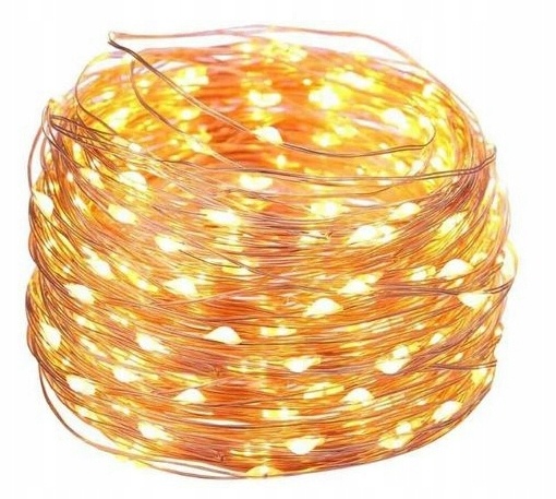 fényhuzal 100 db LED elemmel, meleg fehér fény színben megamix.sk
