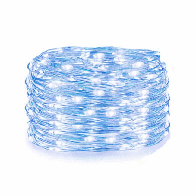 száloptikás vezeték 100db LED kék szín 10m AA elemes megamix.sk