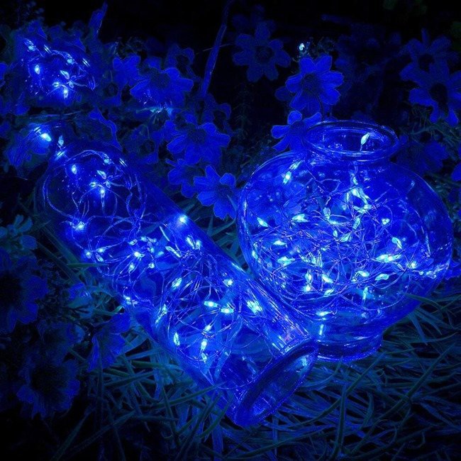 száloptikás vezeték 100db LED kék szín 10m AA elemes megamix.sk