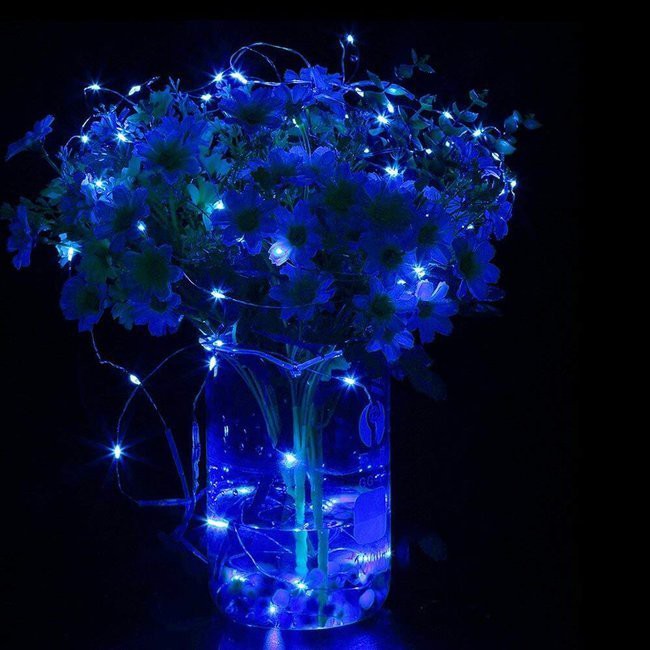 száloptikás vezeték 100db LED kék szín 10m AA elemes megamix.sk