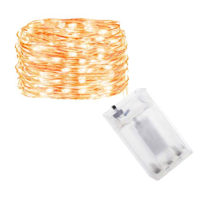 fényvezető drót 50db LED meleg fehér 5m AA elemre megamix.sk