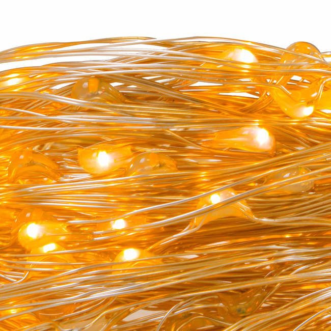 fényvezető drót 50db LED meleg fehér 5m AA elemre megamix.sk