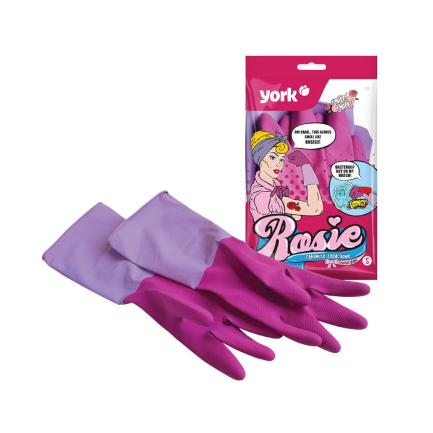 Illatos gumikesztyűk York Rosie M méret