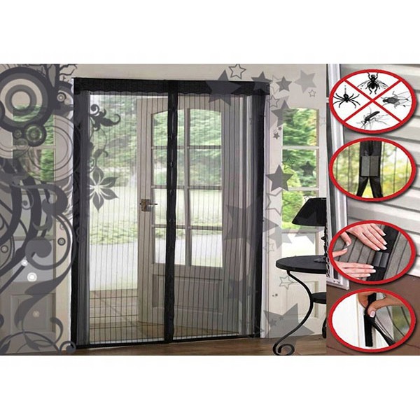 mágneses szúnyogháló ajtóra 210x100cm fekete szúnyogháló omegamix.hu